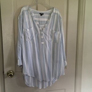 Torrid Blue and White Blouse